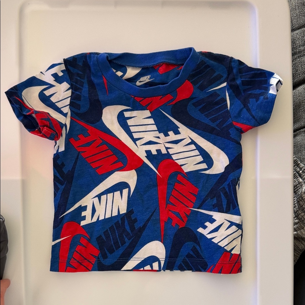 Nike Kids Blue and Red Logo T-Shirt